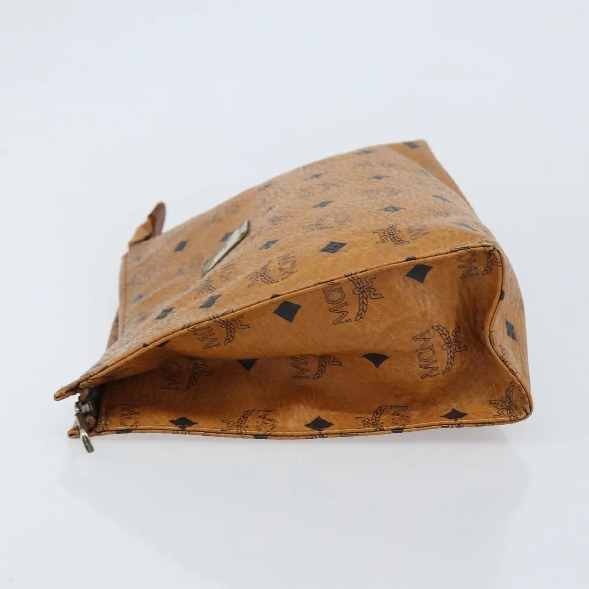 MCM Visetos Pvc Brown Leather Clutche & Pouche Bag (Pre-Owned)