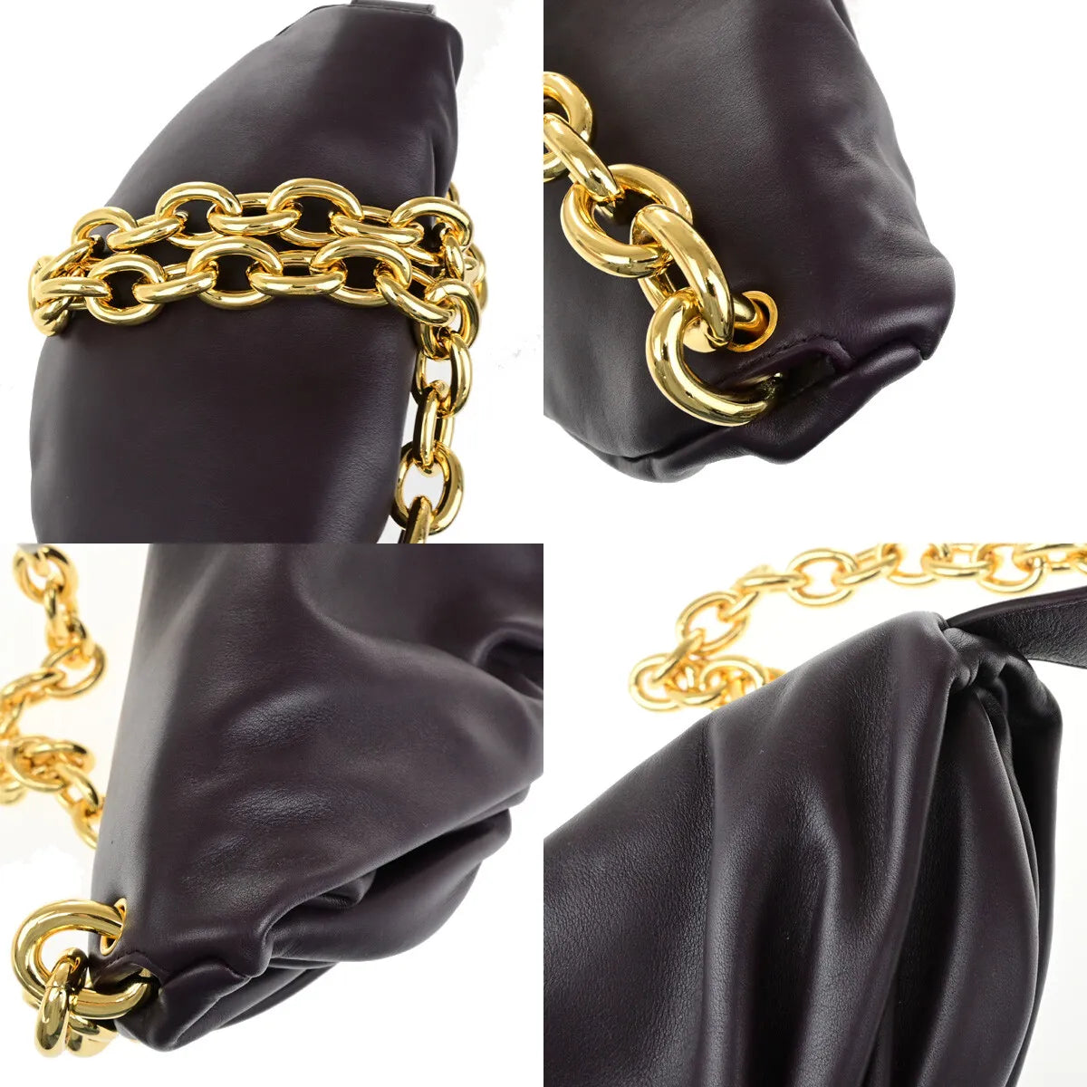 Bottega Veneta The Chain Leather Burgundy Leather Bag (Pre-Owned)