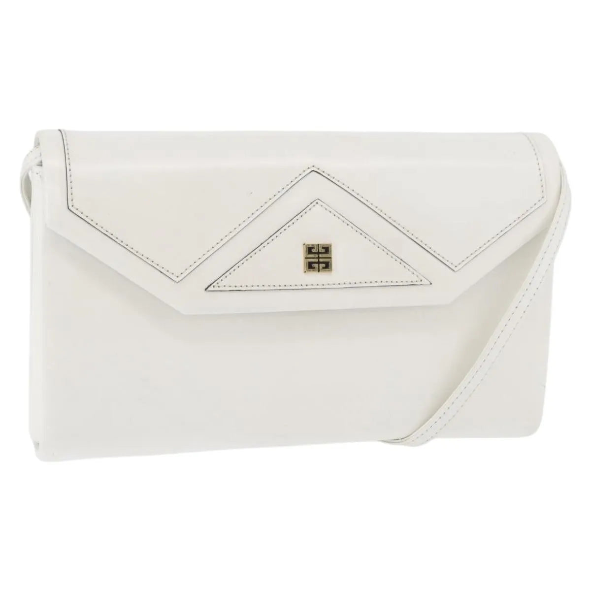 Givenchy Vintage 4G Leather White_Gold Leather Shoulder Bag Bag (Pre-Owned)