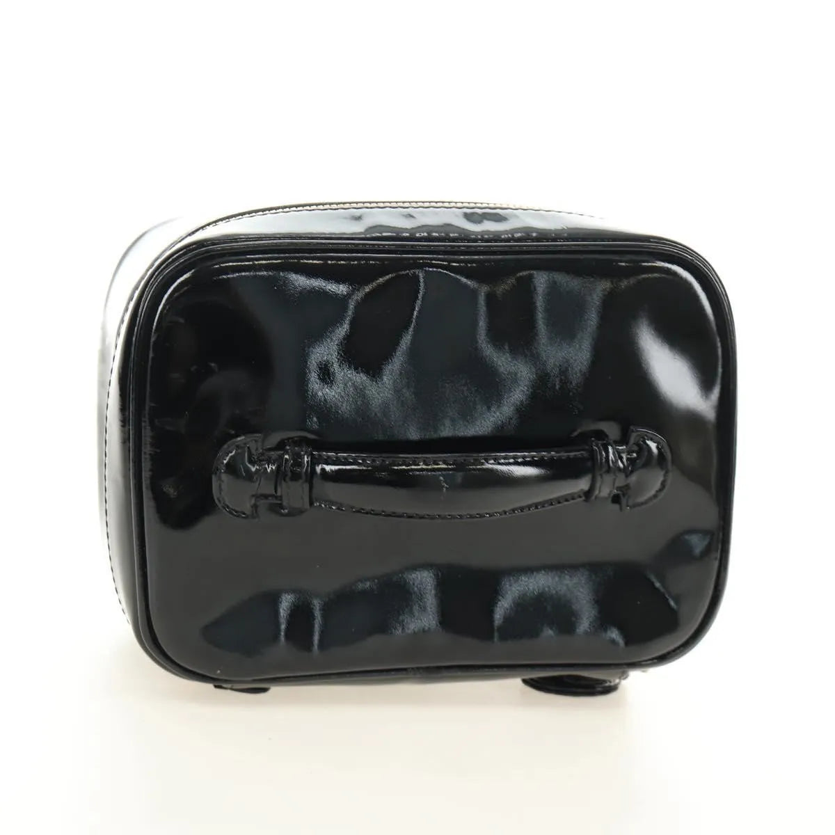 Chanel Vintage Timeless Cosmetic Case Patent Black Patent_Leather Handbag (Pre-Owned)