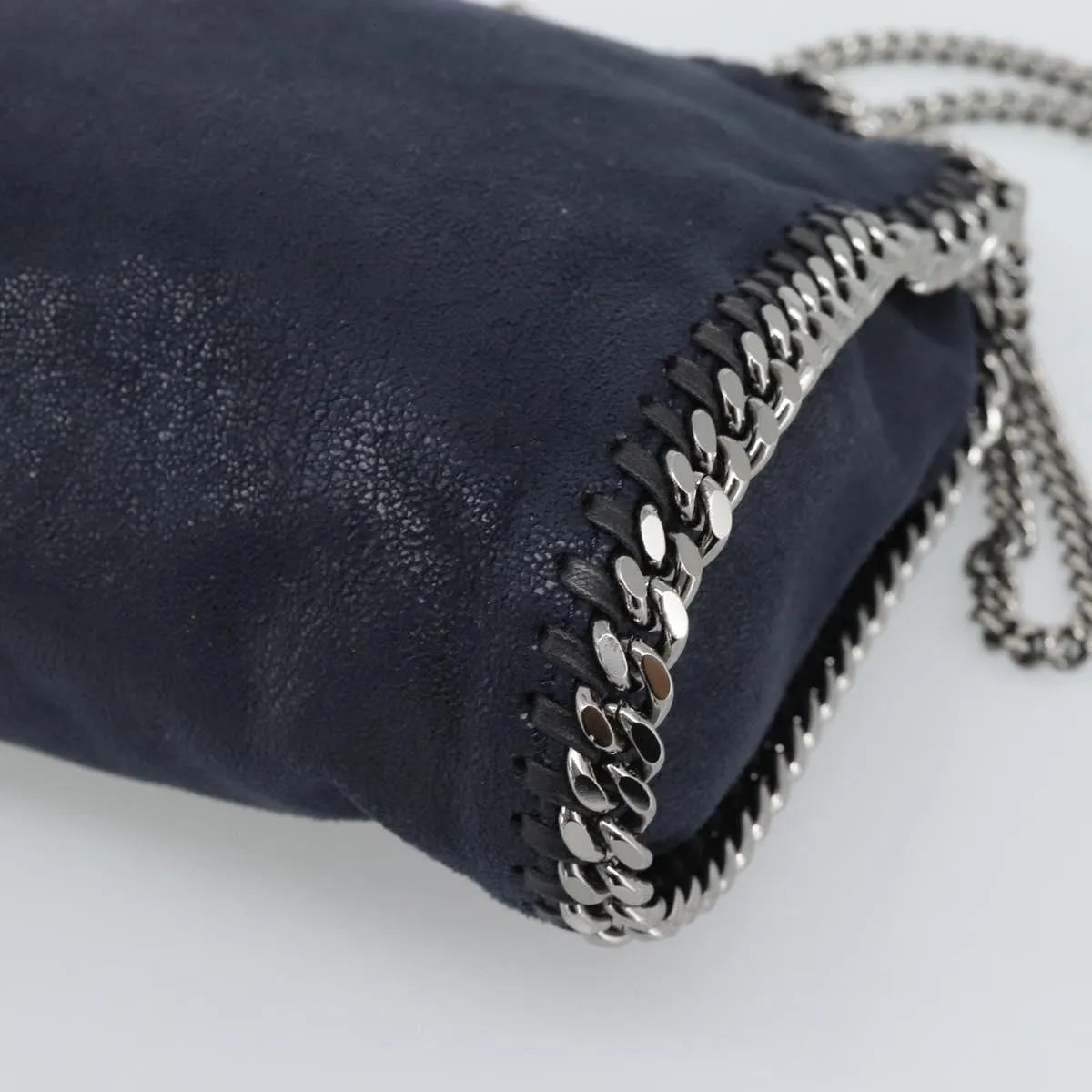Stella Mccartney Falabella Fold Over Faux Leather Navy Polyester Shoulder Bag Bag (Pre-Owned)