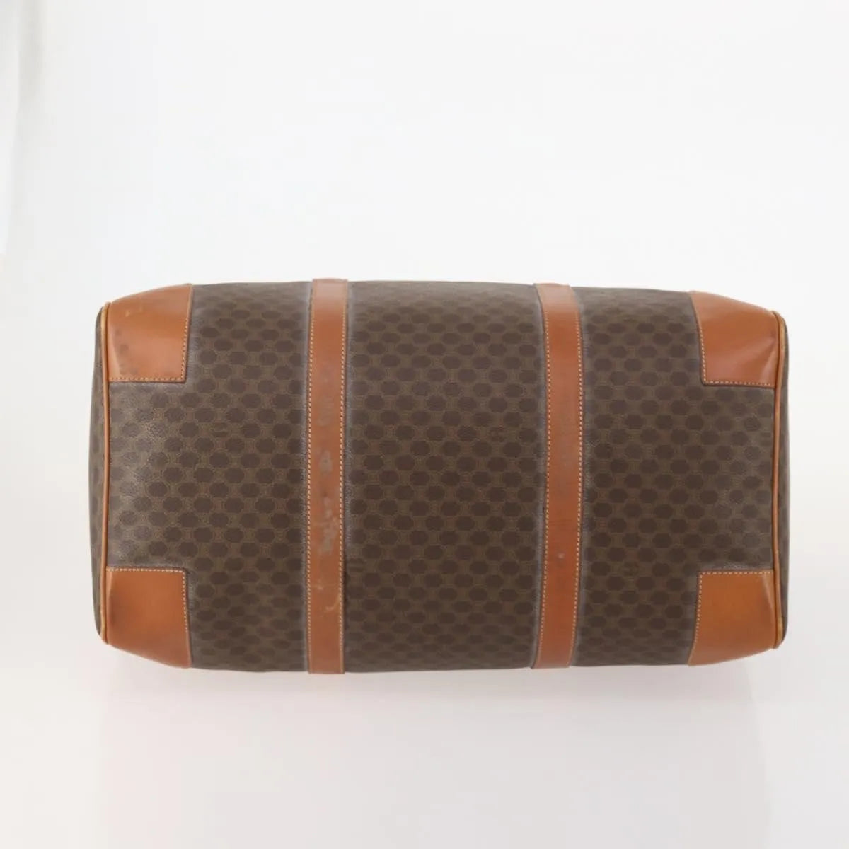 Celine Vintage Duffle Macadam Coated Canvas Brown Canvas Travel Bag Bag (Pre-Owned)