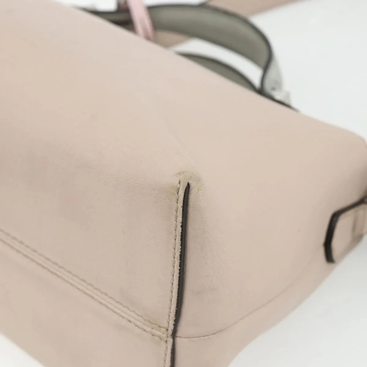 Fendi By The Way Satchel Leather Beige Leather Handbag (Pre-Owned)