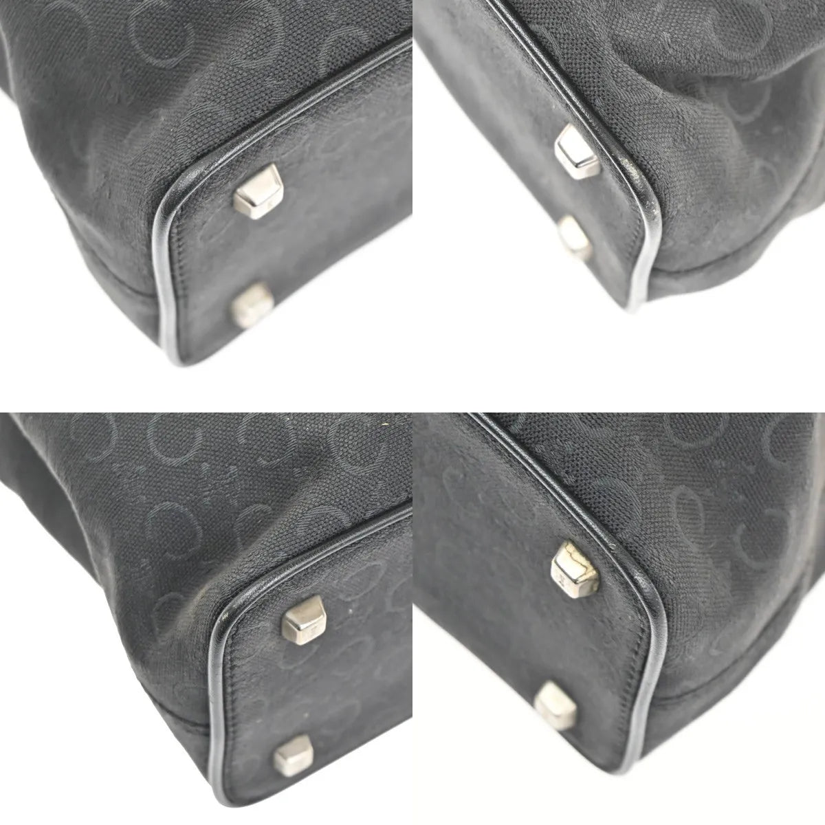 Celine Tote Canvas Black Canvas Tote Bag Bag (Pre-Owned)