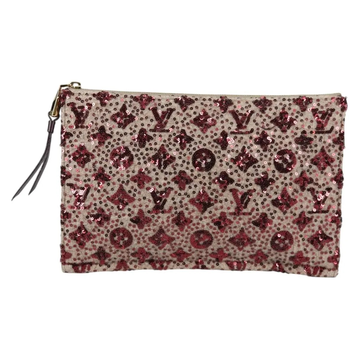 Louis Vuitton Pochette Felt And Sequin Burgundy Canvas Clutche & Pouche Bag (Pre-Owned)