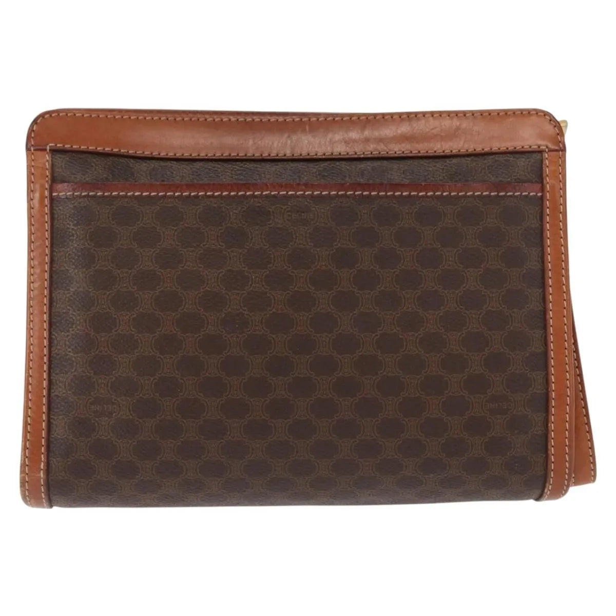 Celine Macadam Pochette Canvas And Leather Brown Canvas Clutche & Pouche Bag (Pre-Owned)