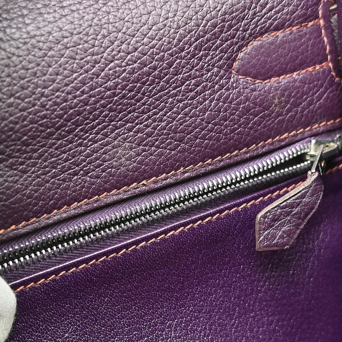 Hermes Kelly Retourne Clémence Taurillon Purple Leather Handbag (Pre-Owned)