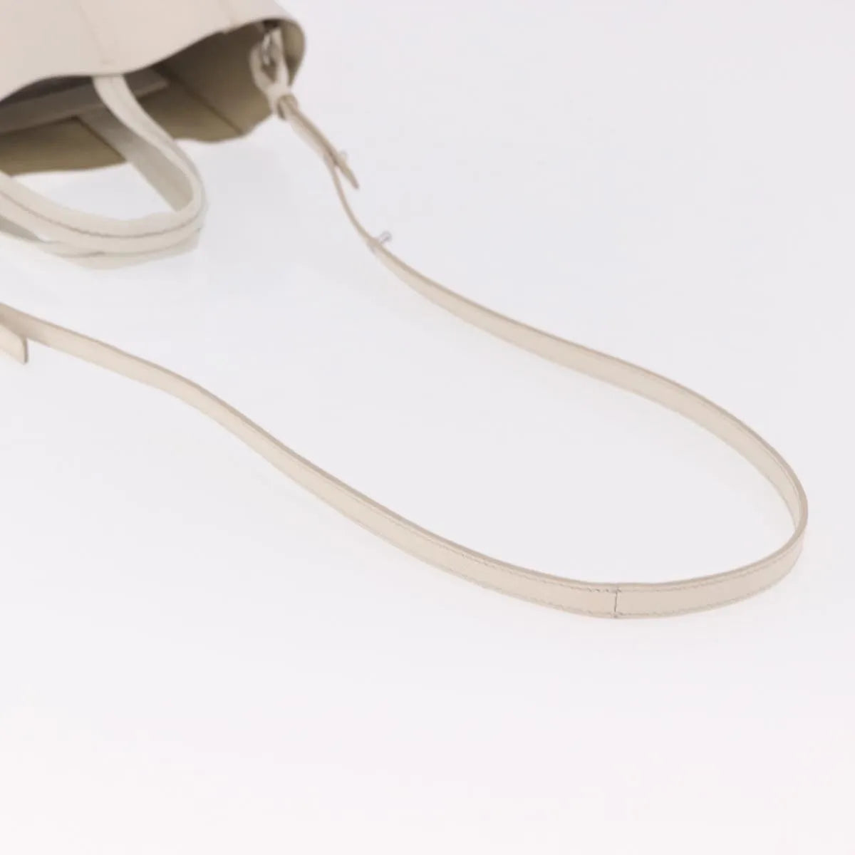 Celine Vertical Bi-Cabas Tote Leather White Leather Tote Bag Bag (Pre-Owned)