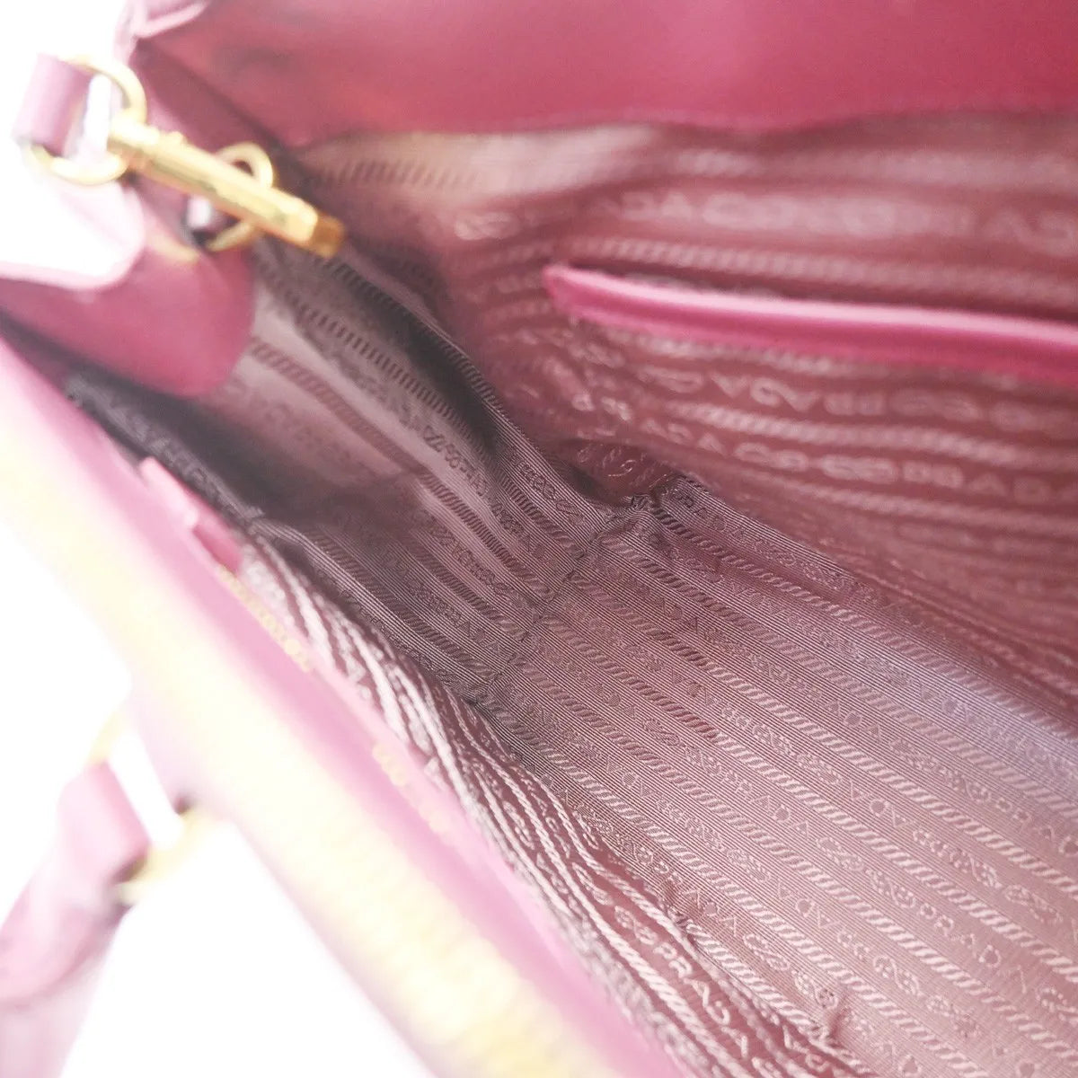 Prada Lux Open Tote Saffiano Leather Pink Leather Tote Bag Bag (Pre-Owned)