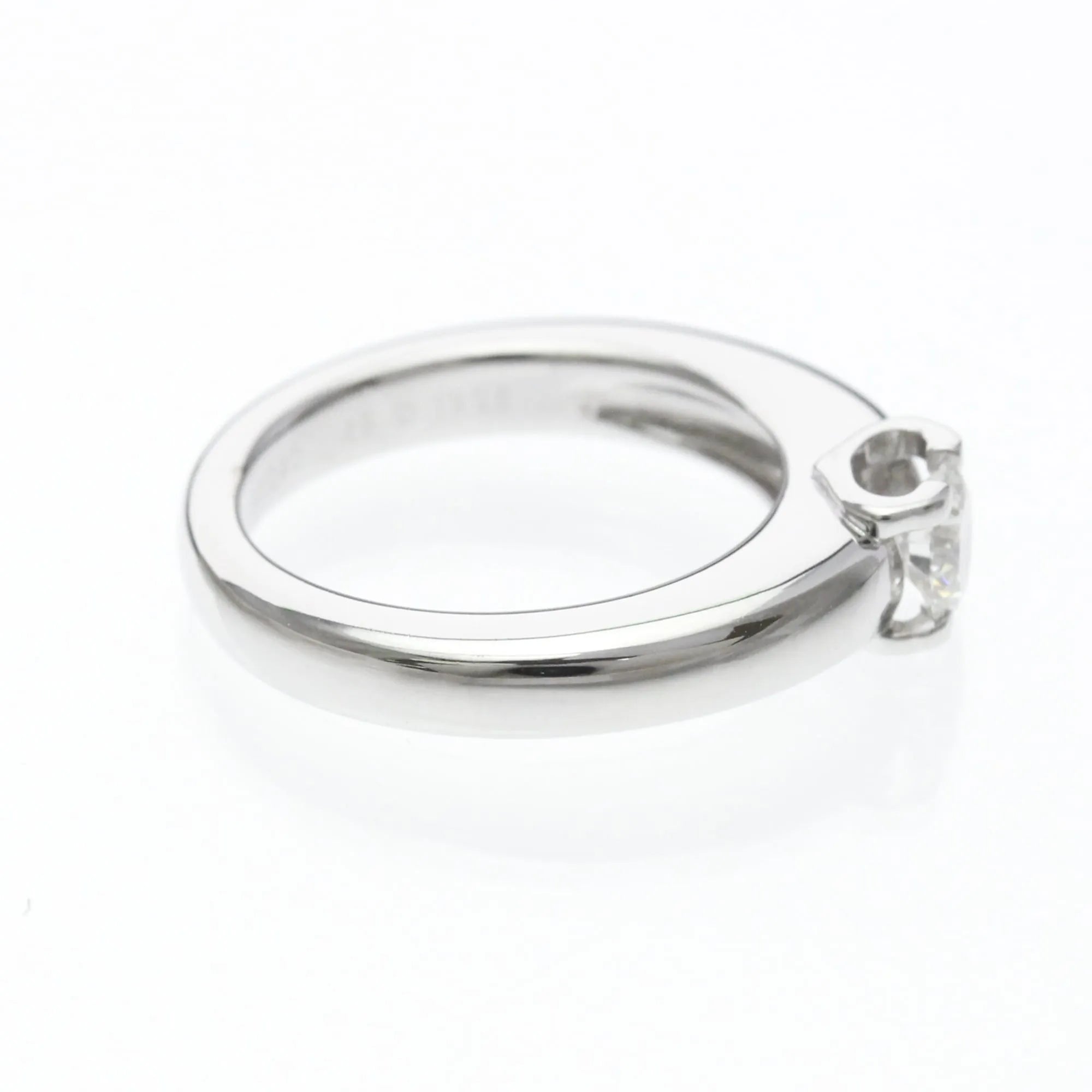 Cartier Ballerine Solitaire Platinum With Rbc Diamond D/Vvs1 Clear White_Gold Ring Jewelry (Pre-Owned)