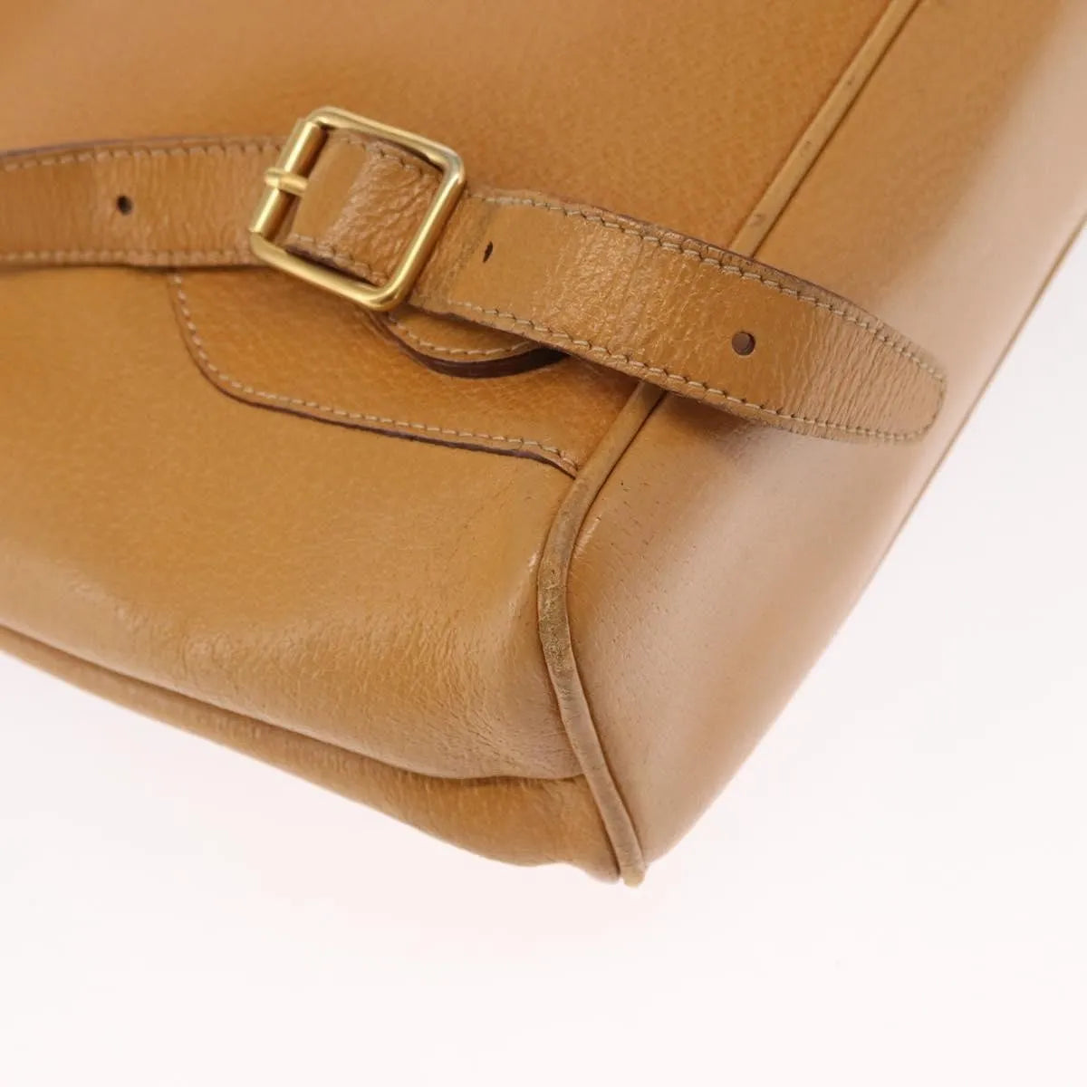 Gucci Vintage Bamboo Leather Brown Leather Backpack Bag (Pre-Owned)