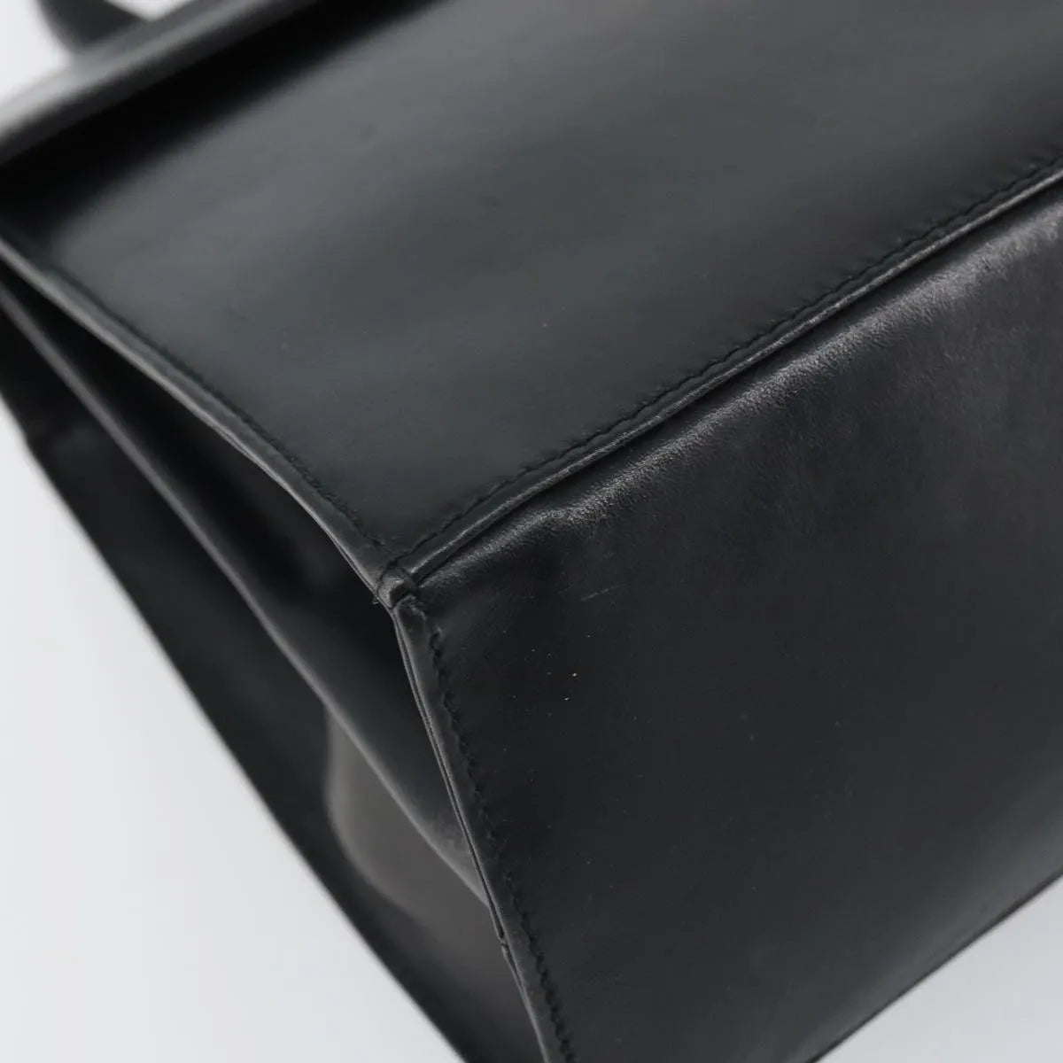 Salvatore Ferragamo Gancini Convertible Top Handle Leather Black Leather Handbag (Pre-Owned)