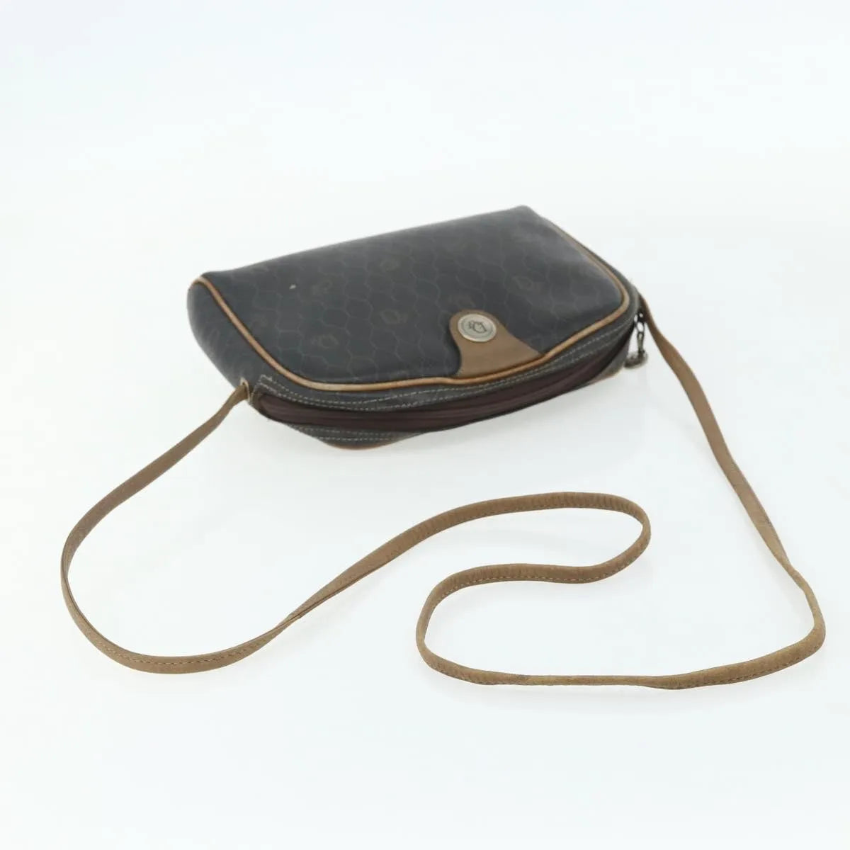 Christian Dior Vintage Honeycomb Canvas Black Canvas Shoulder Bag Bag (Pre-Owned)