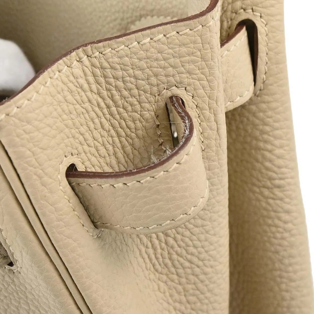 Hermes Kelly Retourne Togo Beige Leather Handbag (Pre-Owned)
