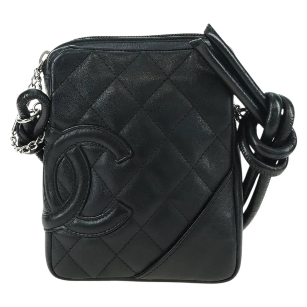 Chanel Cambon Crossbody Bag Quilted Leather Black Leather Shoulder Bag Bag (Pre-Owned)