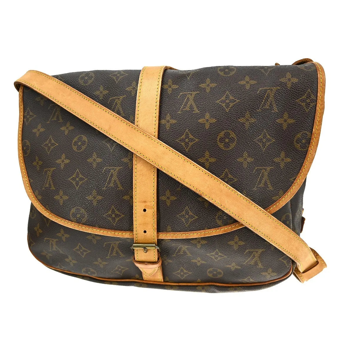 Louis Vuitton Saumur Monogram Canvas Brown Canvas Shoulder Bag Bag (Pre-Owned)