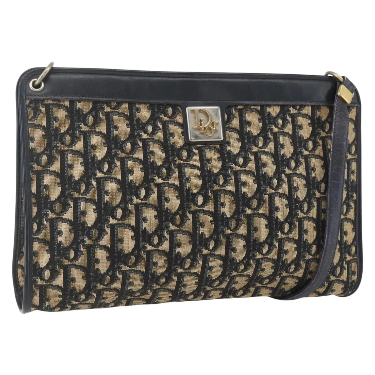 Christian Dior Vintage Trotter Canvas Navy Canvas Shoulder Bag Bag (Pre-Owned)