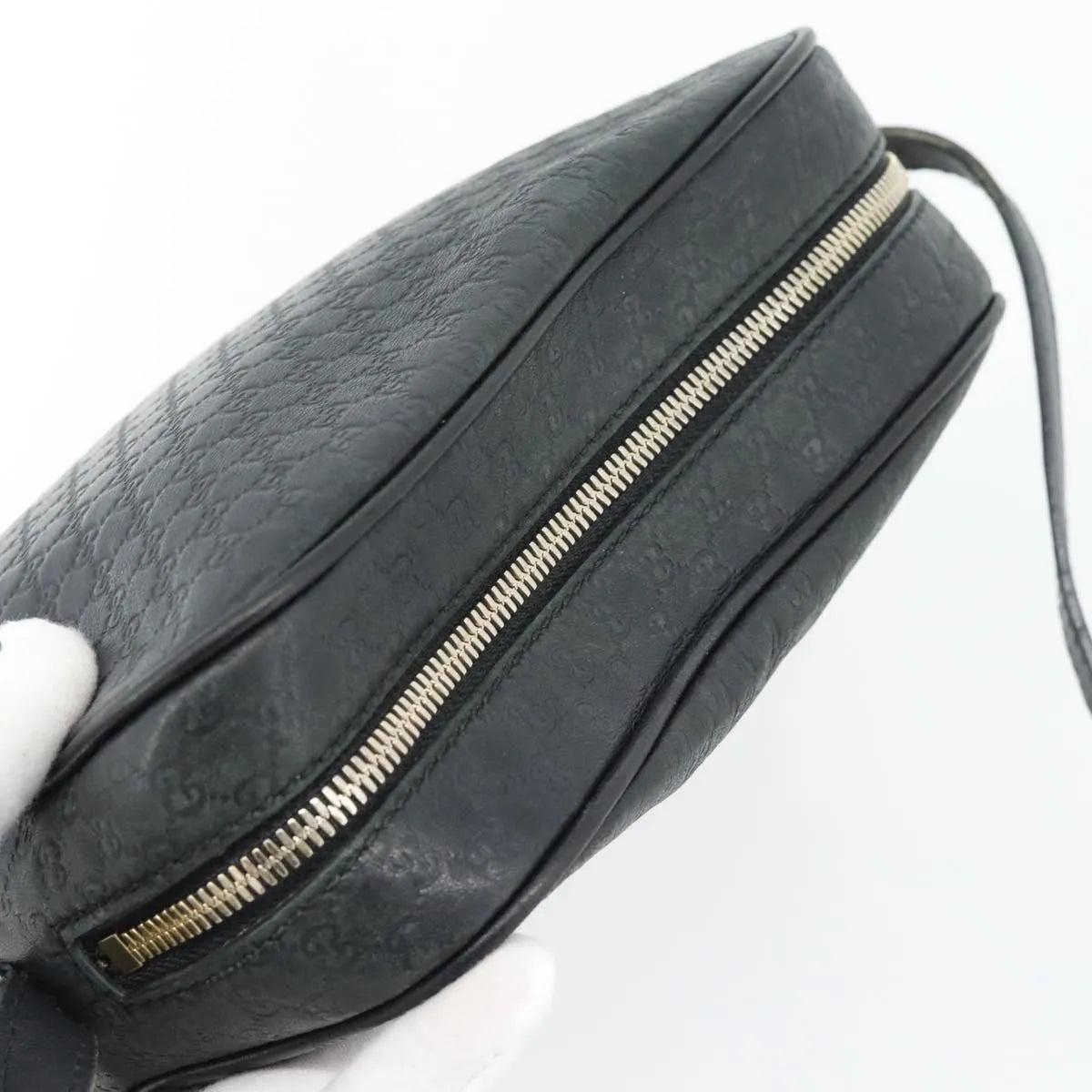 Gucci Bree Microguccissima Motif Gg Black Leather Shoulder Bag Bag (Pre-Owned)