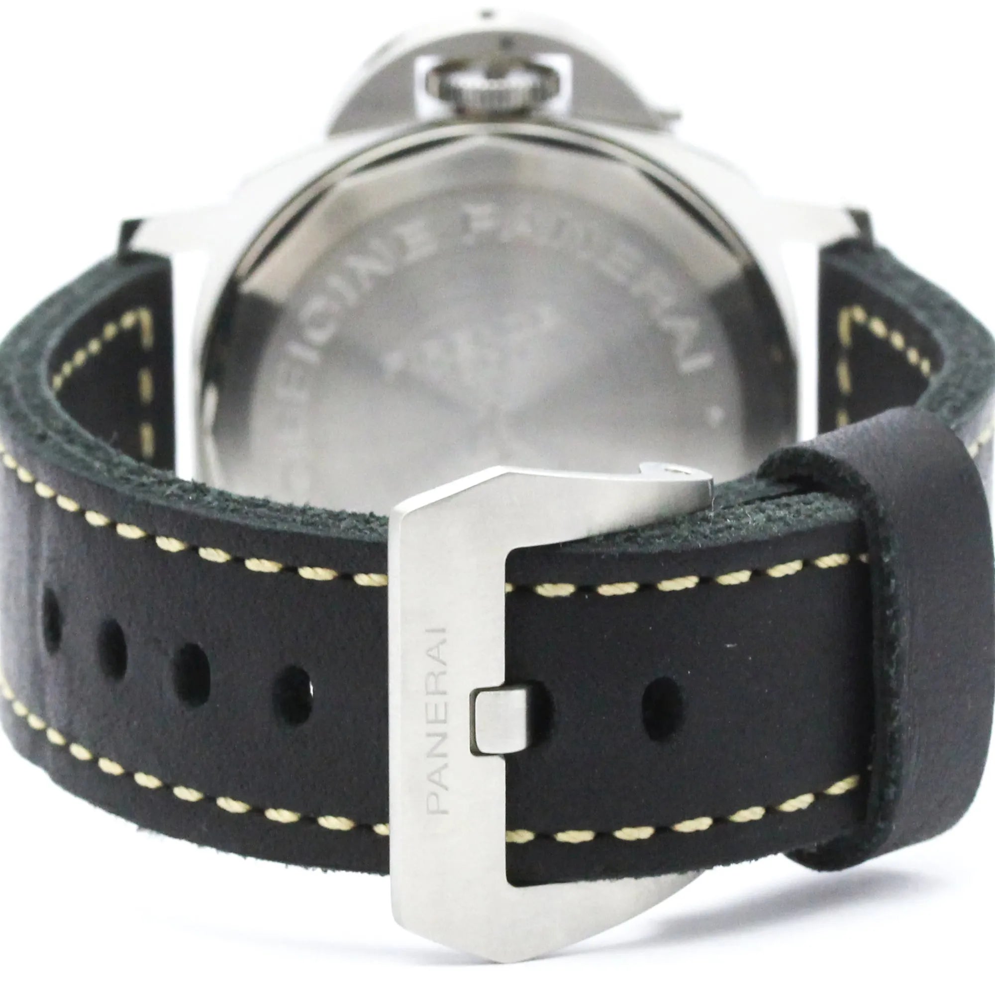 Panerai Luminor Base Logo Manual Stainless Steel And Leather Watch (Pre-Owned)