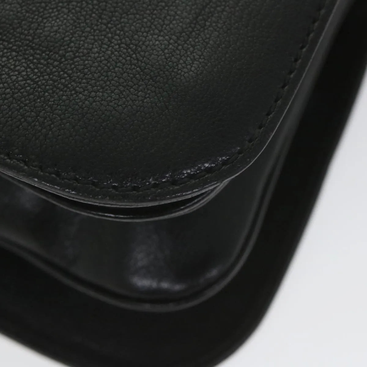 Gucci Blondie Flap Bag Leather Black Leather Shoulder Bag Bag (Pre-Owned)