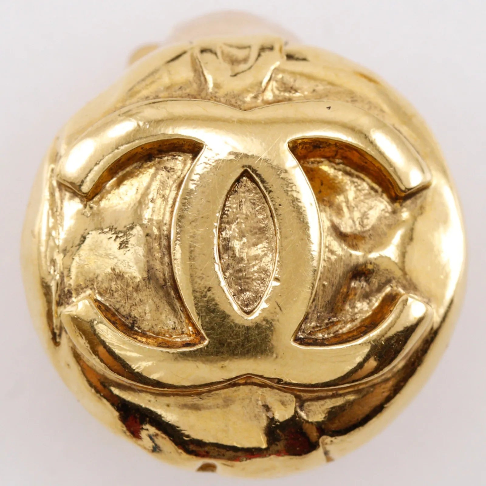 Chanel Vintage Cc Clip-On Metal Gold Gold_Plated Earrings Jewelry (Pre-Owned)