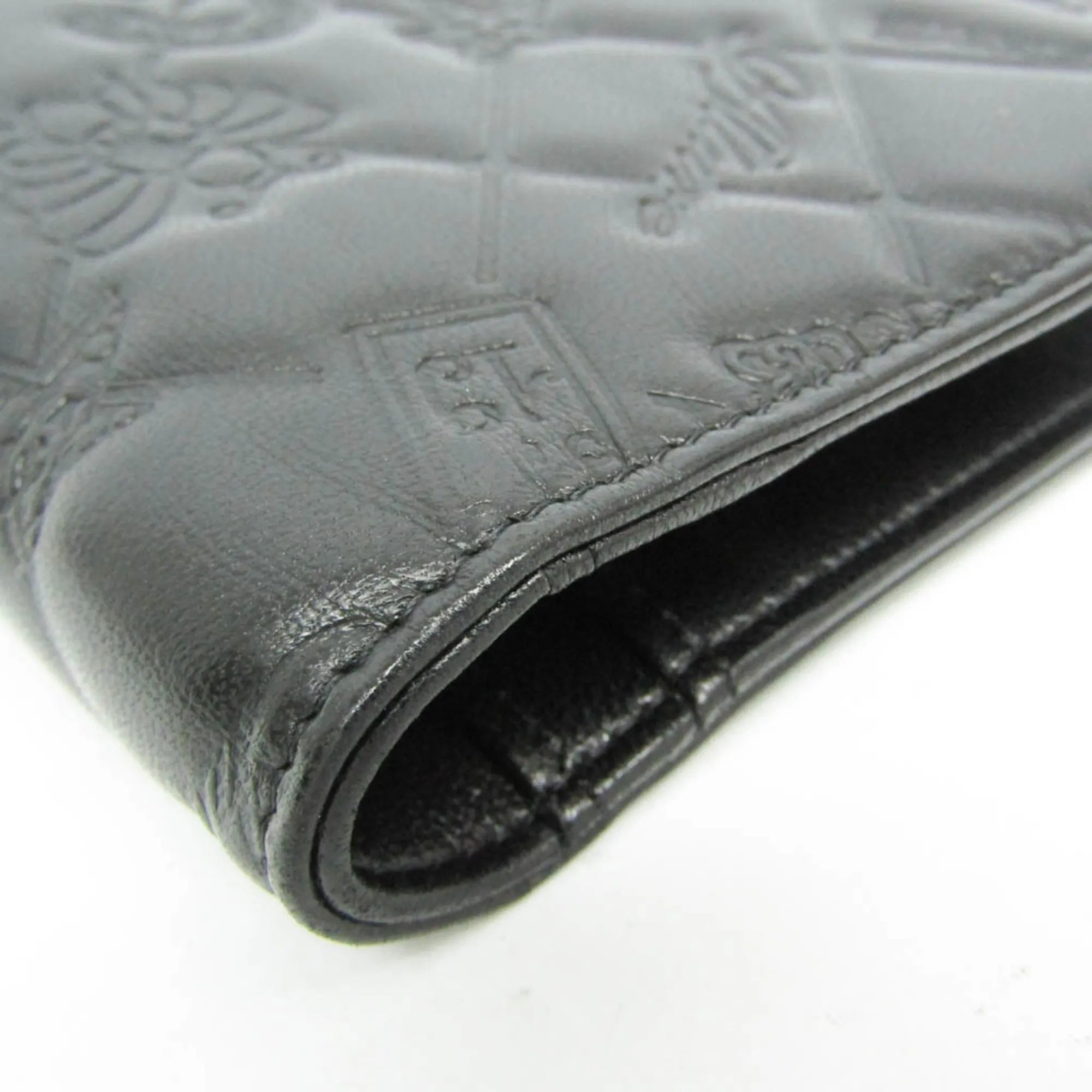 Chanel Lucky Symbols Yen Wallet Embossed Quilted Leather Black Leather Wallets Accessory (Pre-Owned)