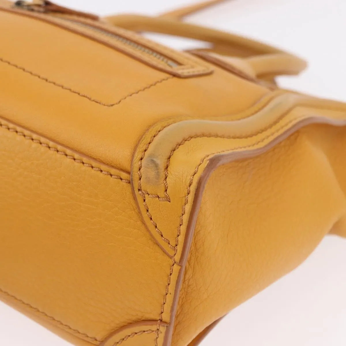 Celine Luggage Smooth Leather Yellow Leather Tote Bag Bag (Pre-Owned)