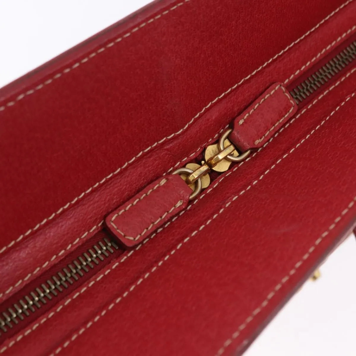 Fendi Studded Handle Canvas Red Canvas Handbag (Pre-Owned)