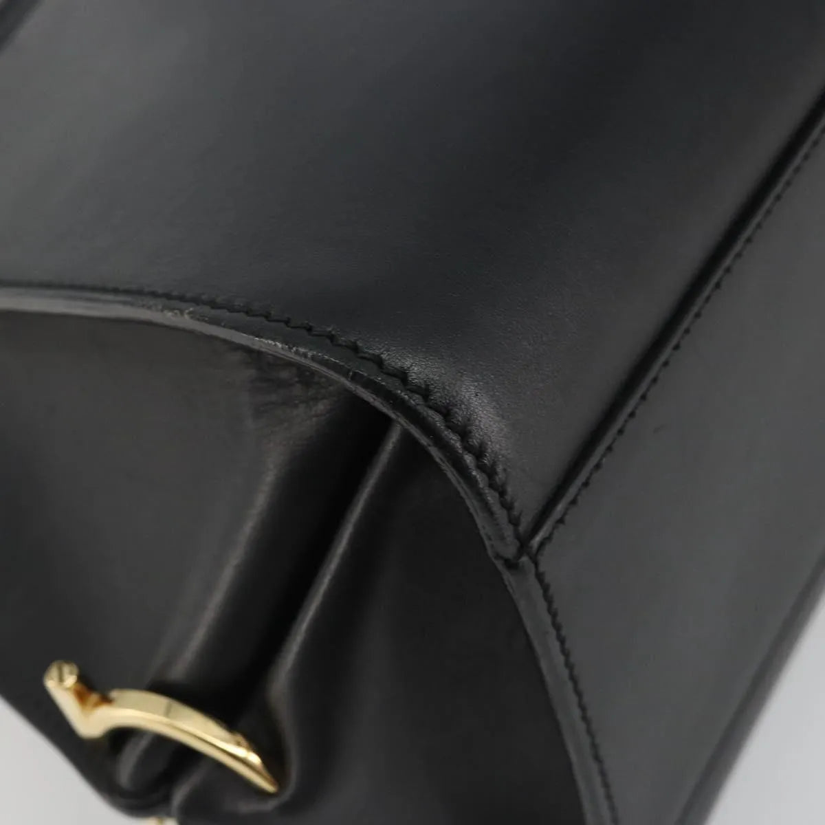 Salvatore Ferragamo Sofia Satchel Smooth Leather Black Leather Handbag (Pre-Owned)