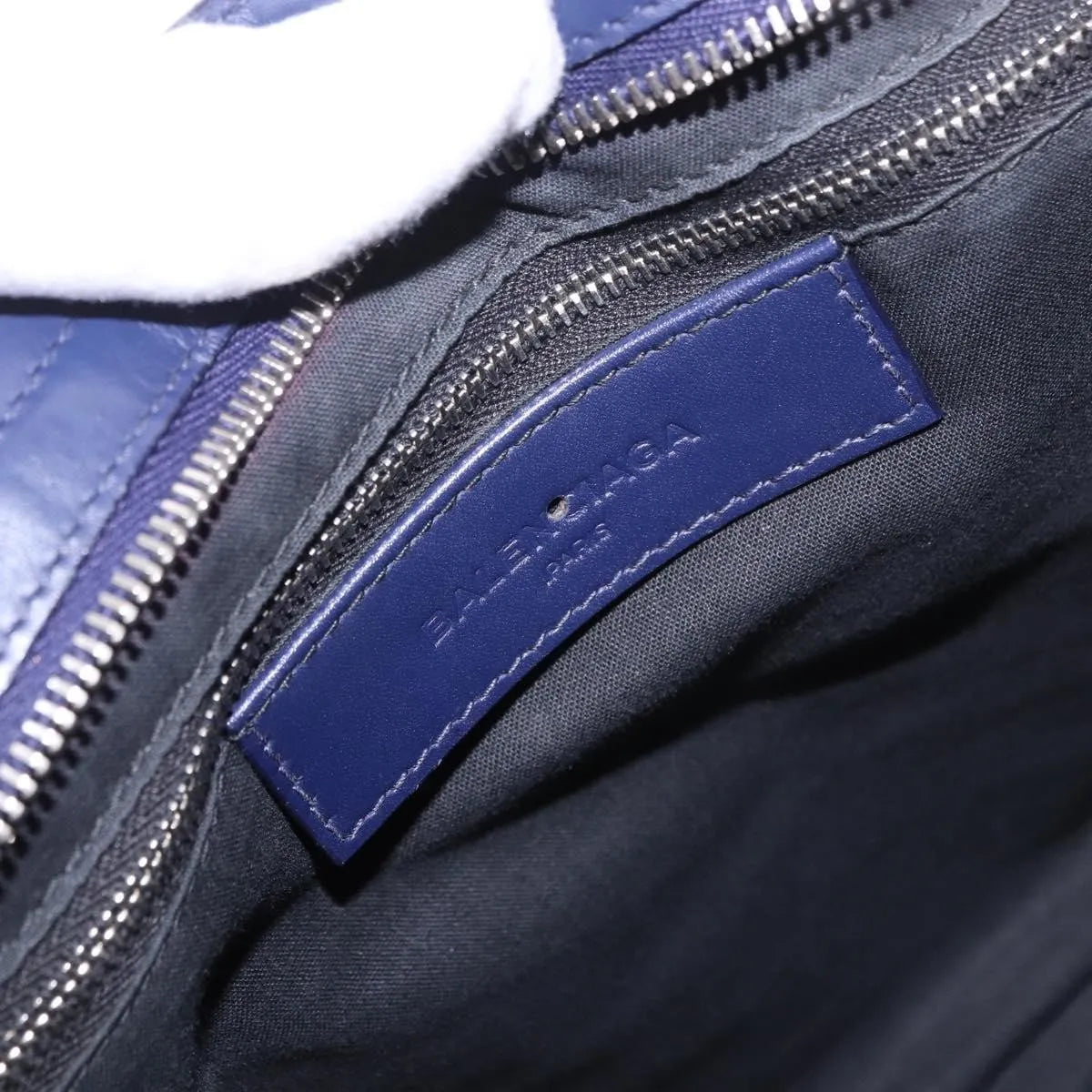 Balenciaga Holiday City Giant Studs Matte Calfskin Navy Leather Handbag (Pre-Owned)