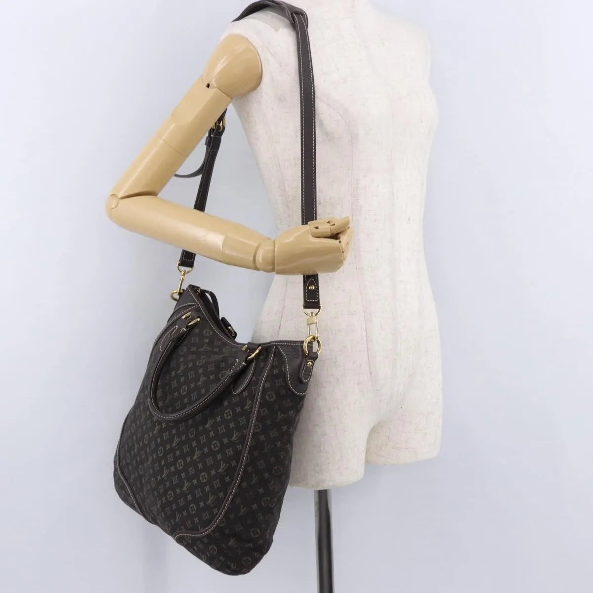 Louis Vuitton Angele Mini Lin Brown Canvas Handbag (Pre-Owned)