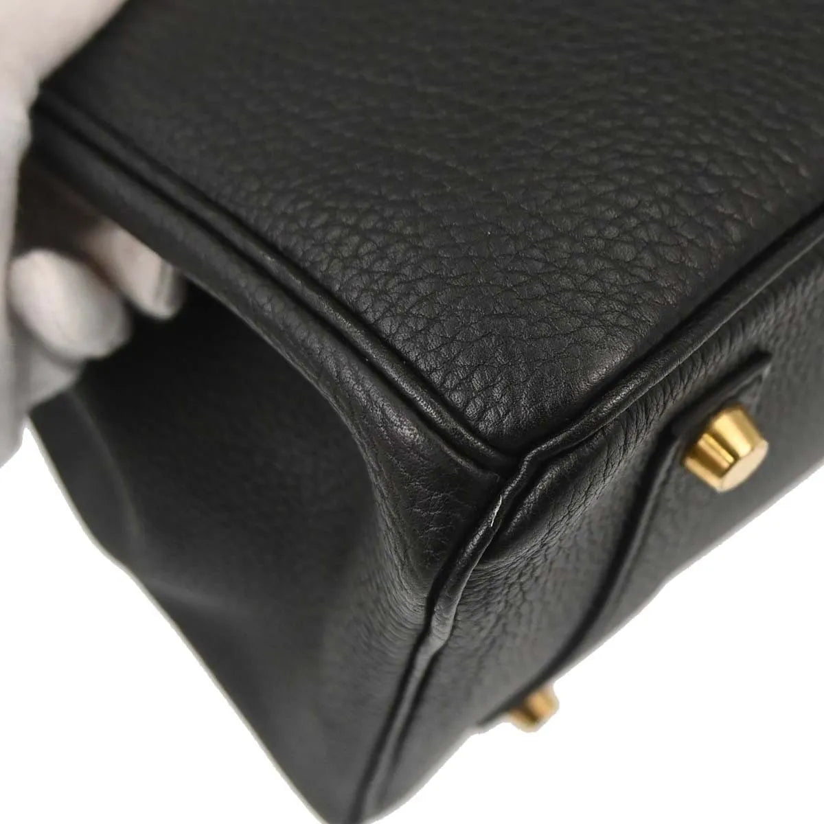 Hermes Birkin Black Togo With Gold Hardware Black Calfskin Handbag (Pre-Owned)