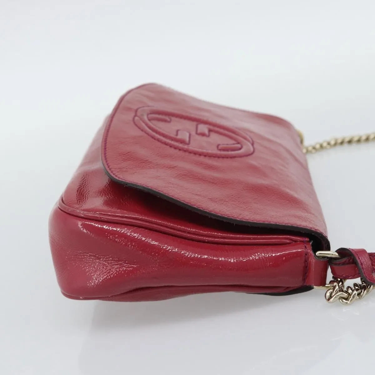Gucci Soho Chain Patent Pink Patent_Leather Shoulder Bag Bag (Pre-Owned)