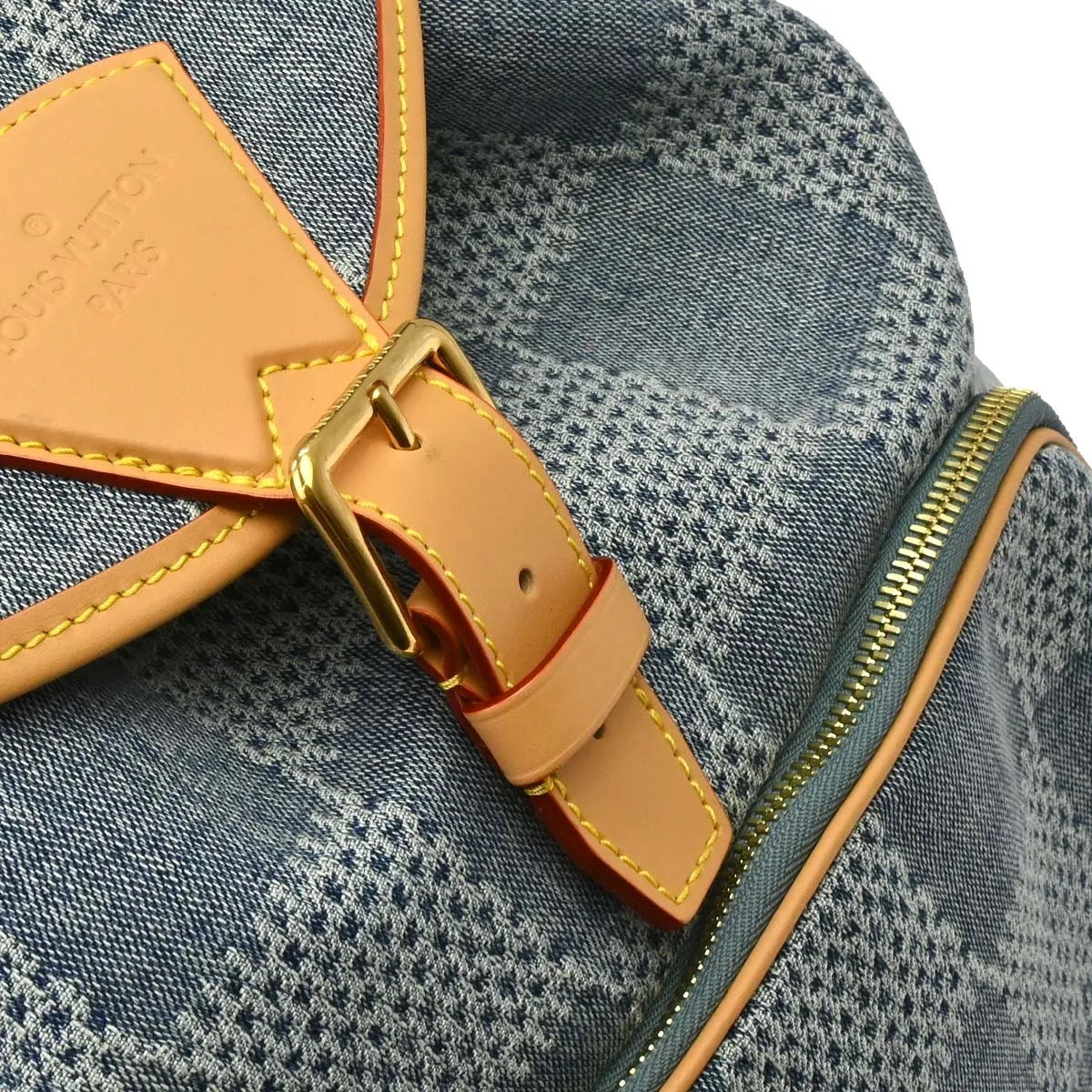 Louis Vuitton Montsouris Denim Blue Denim_Jeans Backpack Bag (Pre-Owned)