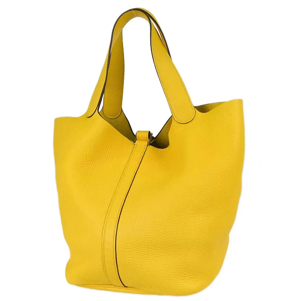 Hermes Picotin Lock Clemence Yellow Leather Handbag (Pre-Owned)