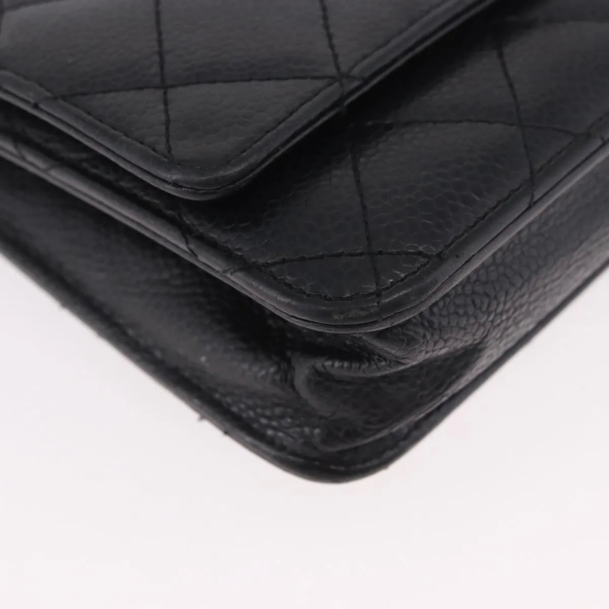 Chanel Chanel Matelassé Cuir Noir Black Leather Black Calfskin Shoulder Bag Bag (Pre-Owned)
