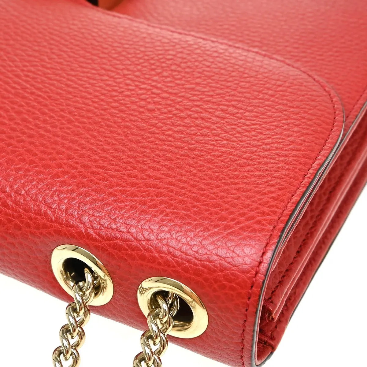 Gucci Interlocking Leather Red Leather Shoulder Bag Bag (Pre-Owned)