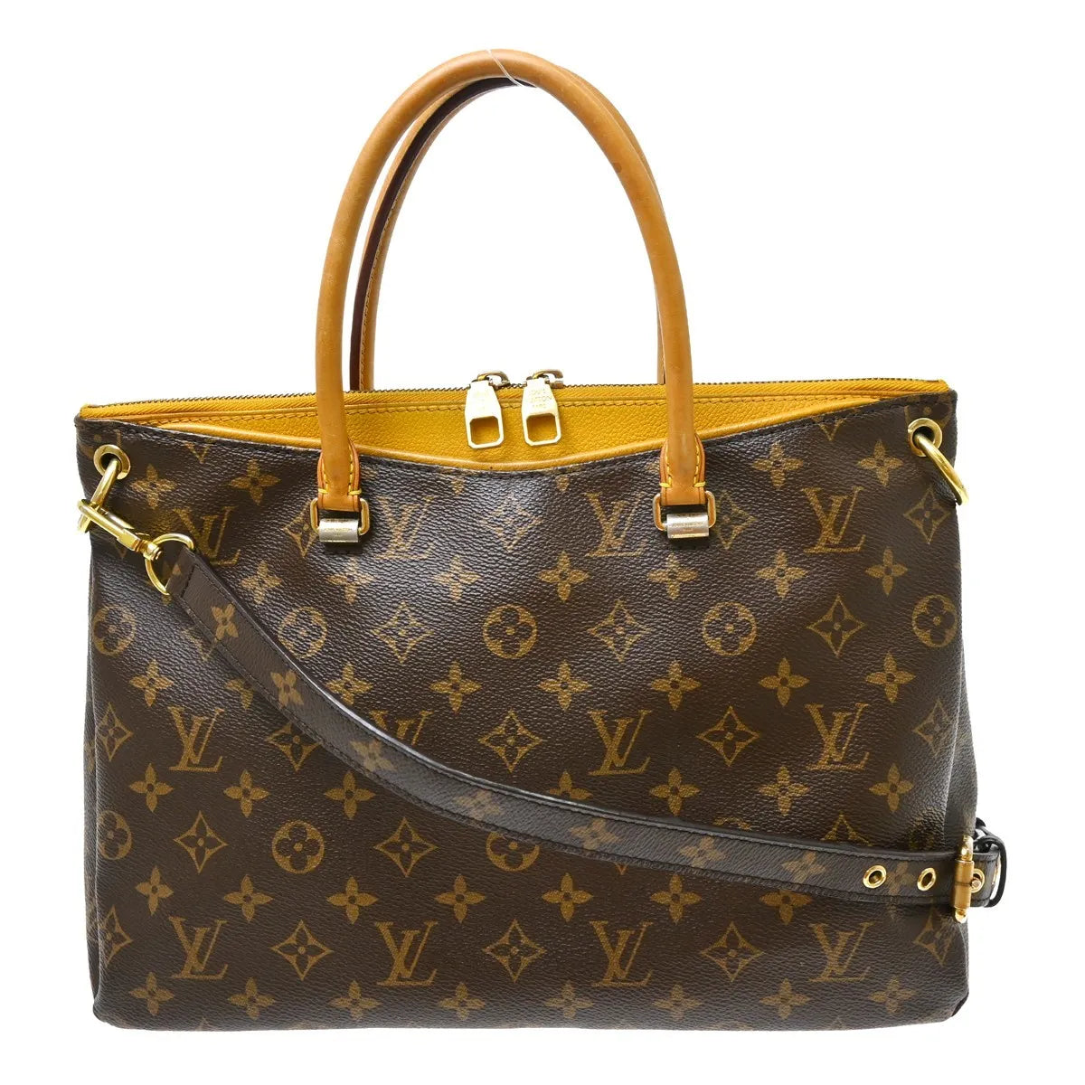 Louis Vuitton Pallas Tote Monogram Canvas With Leather Brown Canvas Handbag (Pre-Owned)