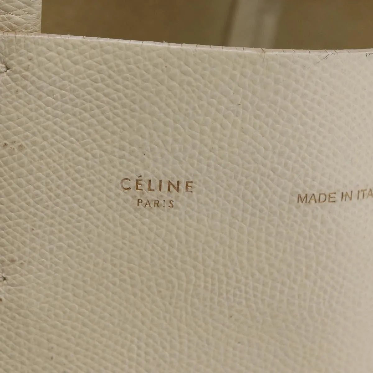 Celine Phantom Cabas Tote Leather White Leather Tote Bag Bag (Pre-Owned)