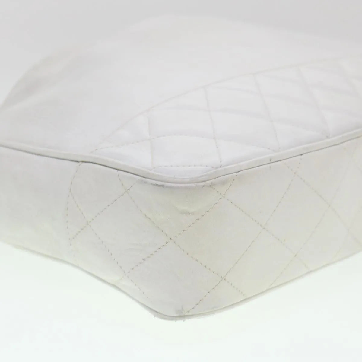 Chanel Vintage Shopping Tote Lambskin White Leather Shoulder Bag Bag (Pre-Owned)