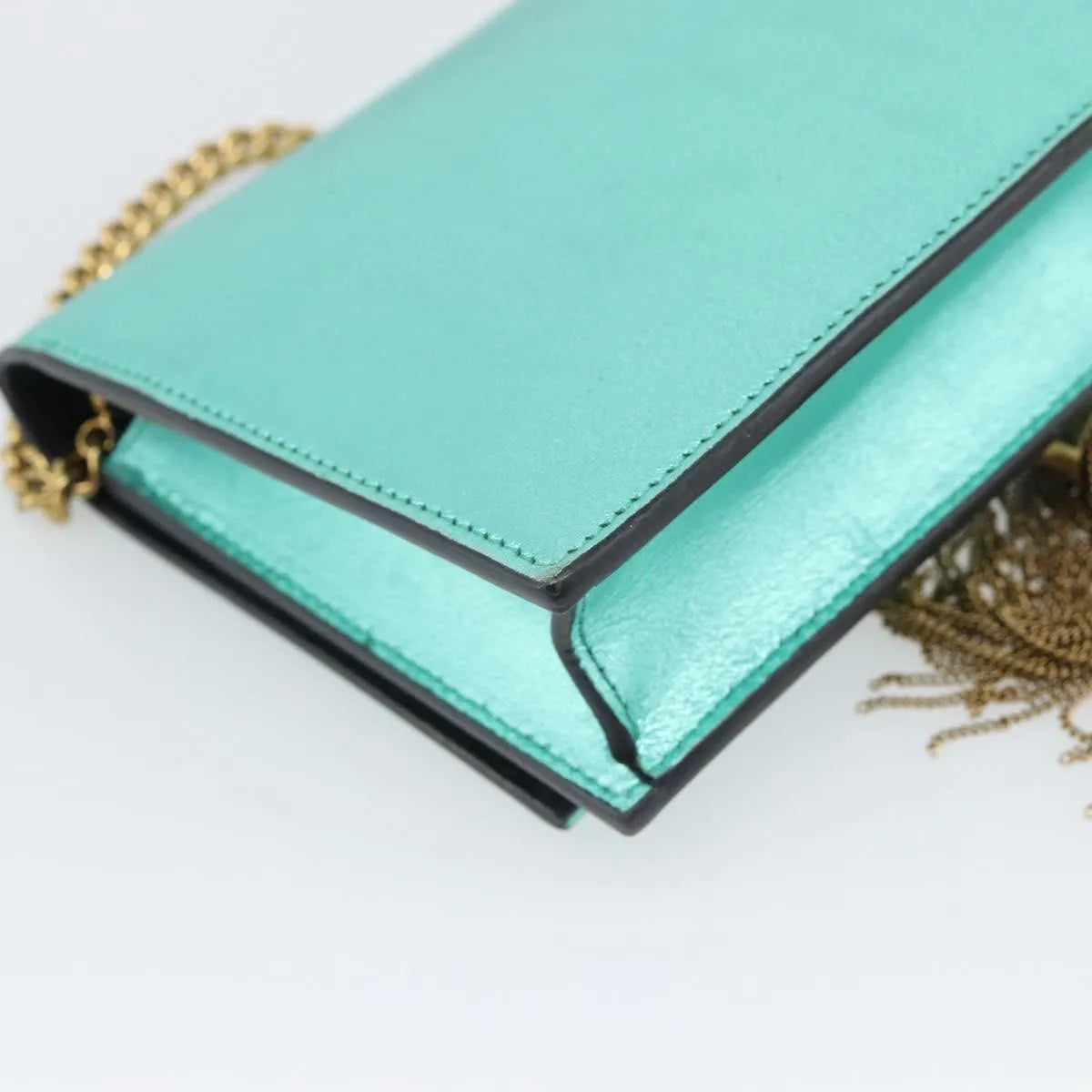Saint Laurent Kate Leather Green Leather Shoulder Bag Bag (Pre-Owned)