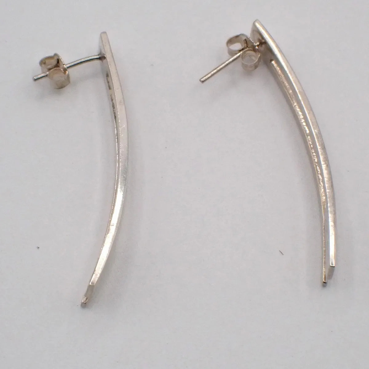 Gucci G Logo Long Studs Silver 925 Silver Silver Earrings Jewelry (Pre-Owned)