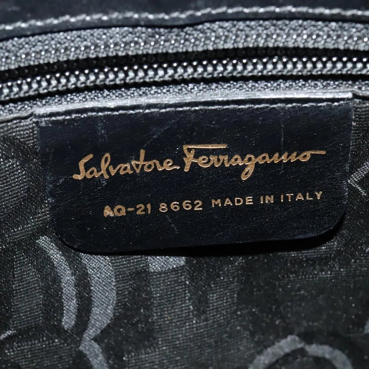 Salvatore Ferragamo Gancio Flap Hobo Leather Black Leather Shoulder Bag Bag (Pre-Owned)