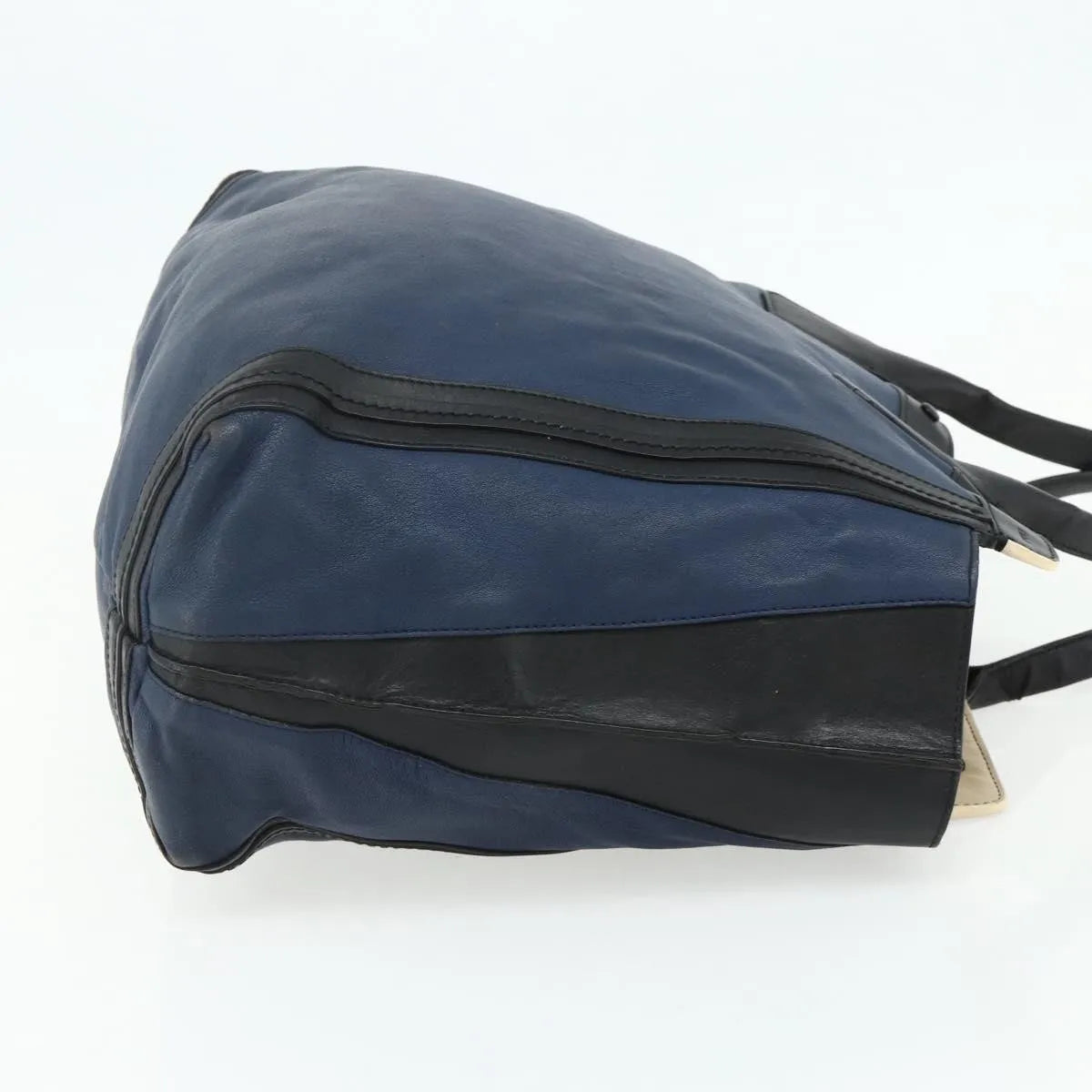 Chloe Alice Tote Leather Navy Leather Tote Bag Bag (Pre-Owned)