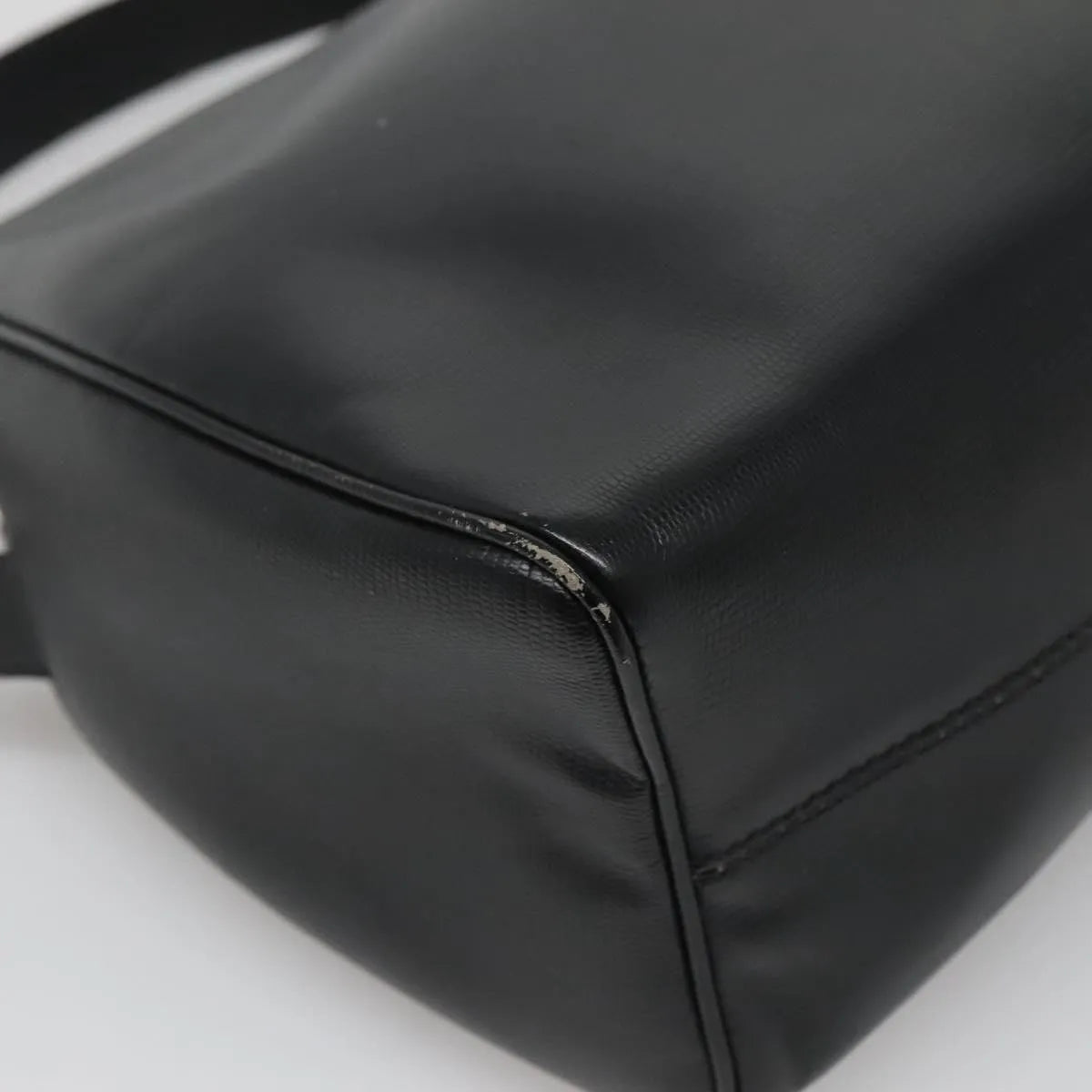 Celine Circle Logo Leather Black Leather Handbag (Pre-Owned)