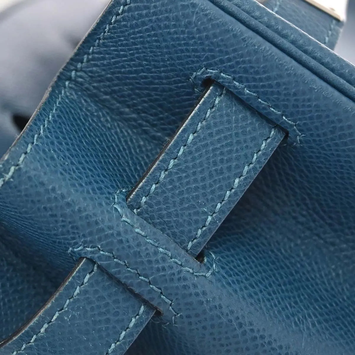 Hermes Birkin Blue Togo With Palladium Hardware Blue Leather Handbag (Pre-Owned)