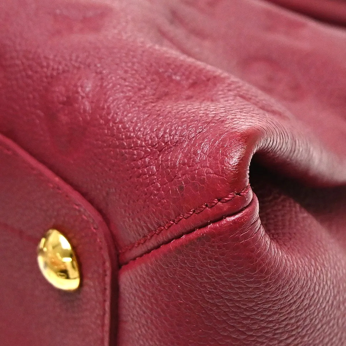 Louis Vuitton Vosges Whipstitch Monogram Empreinte Leather Burgundy Leather Handbag (Pre-Owned)