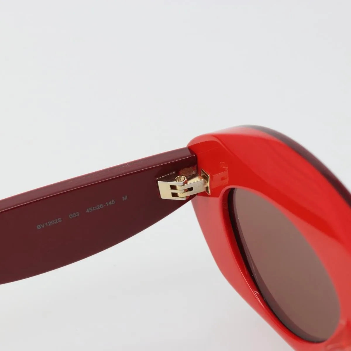 Bottega Veneta Ovale Acetate Red Plastic Sunglasse Accessory (Pre-Owned)