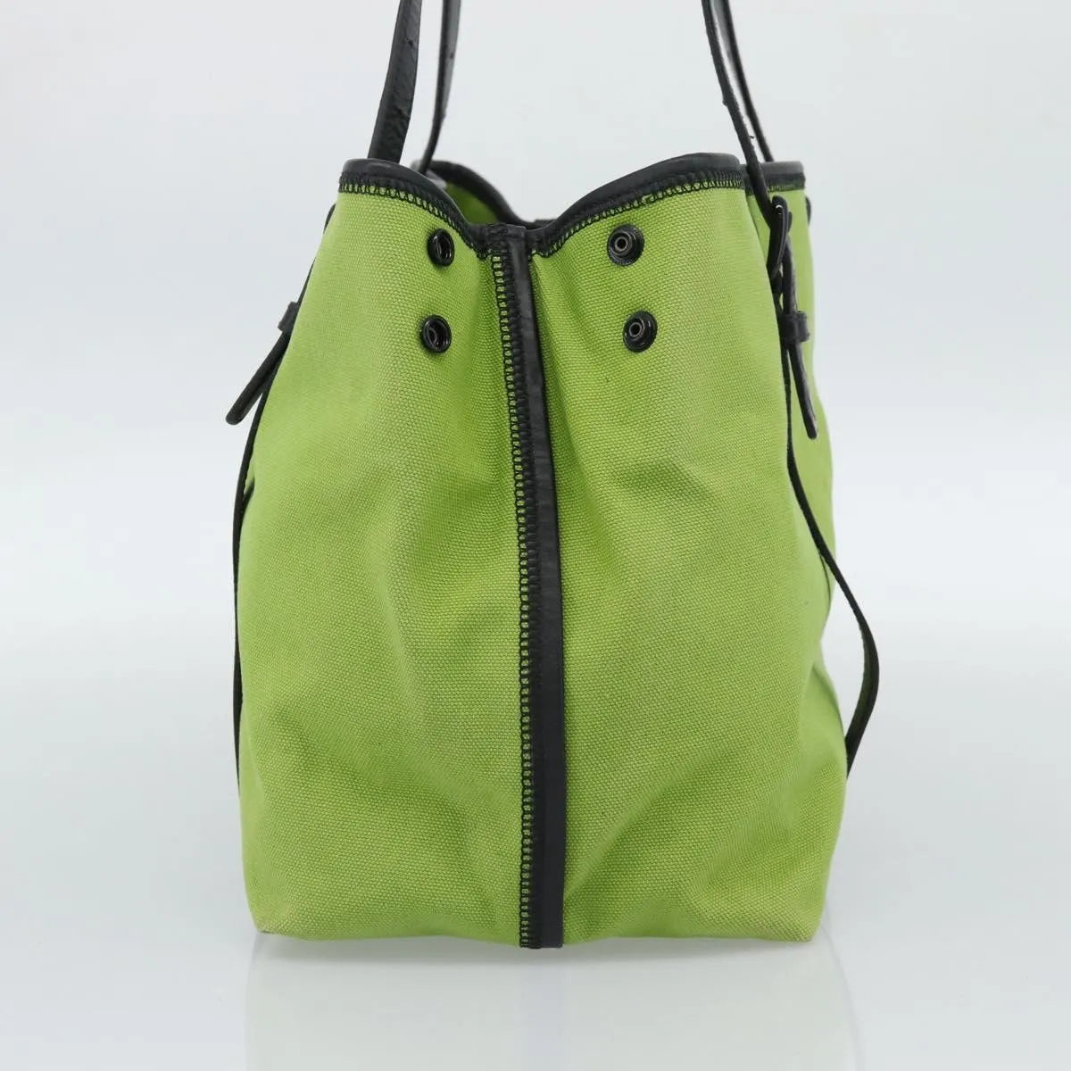 Bottega Veneta Vintage Canvas Green Canvas Tote Bag Bag (Pre-Owned)