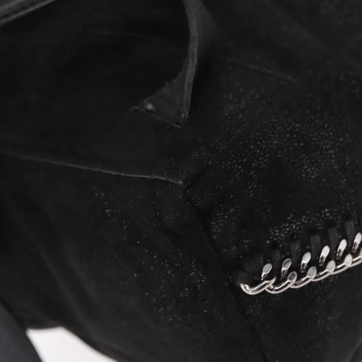 Stella Mccartney Falabella Front Zip Shaggy Deer Black Polyester Backpack Bag (Pre-Owned)